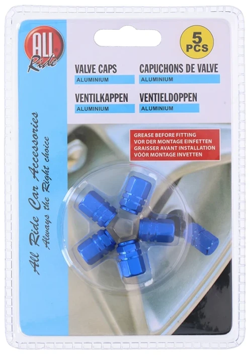 ALLRIDE Čepičky na ventilky modré, 5 ks HEXA 5800138