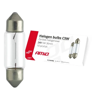 AMiO Halogenové žárovky C5W Festoon 36mm 24V 10ks    | 01000