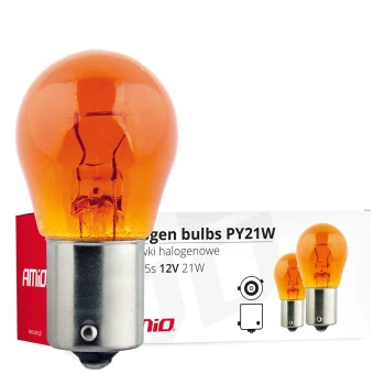 AMiO Halogenové žárovky PY21W BAU15s 12V 21W AMBER  | 01158