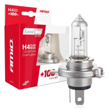 AMiO Halogenový DUO blistr (2ks) H4 12V 60/55W sada LumiTec SILVER +100%  | 01402