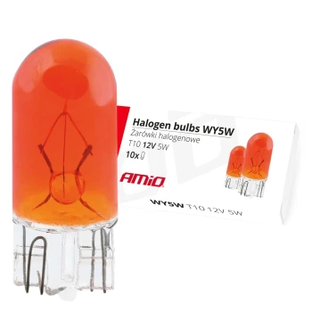 AMiO Halogenové žárovky WY5W T10 5W W2.1x9.5d AMBER 12V  | 01481
