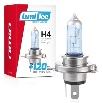 AMiO Halogenová žárovka H4 12V 60/55W LumiTec SuperWhite +120%  | 02137