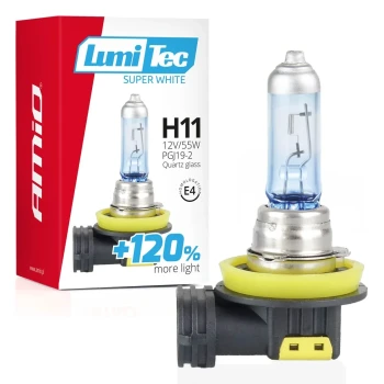 AMiO Halogenová žárovka H11 12V 55W LumiTec SuperWhite +120%  | 02139