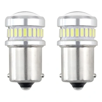 AMiO LED žárovky CANBUS 3014 24SMD + 3030 6SMD 1156 BA15S P21W R10W R5W White 12V/24V  | 02448