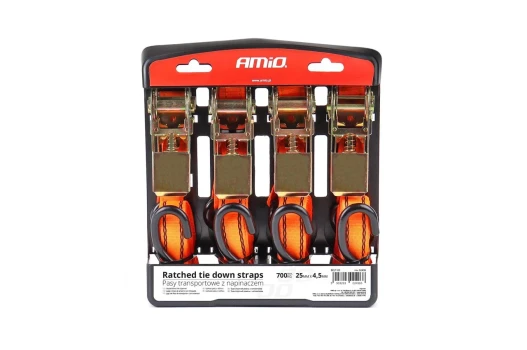 AMiO Upínací pásy s ráčnou 700kg 25mm 4,5m 4ks BELT-03  | 02496