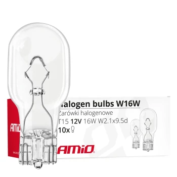 AMiO Halogenové žárovky T15 W16W W2.1x9.5d 12V 10 ks  | 02549