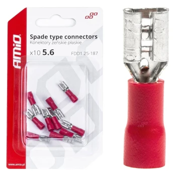 AMiO Elektrické konektory – samice (násuvka) 5.6mm 0.5-1.5mm2 10A 10 ks  | 03061
