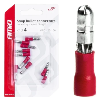 AMiO Elektrický konektor – kolík válcový 4mm 0.5-1.5mm2 10A 10 ks  | 03071