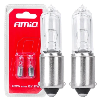 AMiO Halogenové žárovky H21W 12V 21W BAY9S white 2ks blistr  | 03357