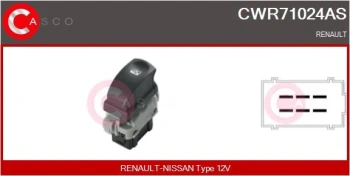 CASCO Spínač, zvedací zařízení oken  (CWR71024AS)