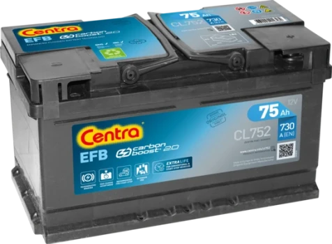 CENTRA startovací baterie CENTRA EFB 75Ah  (CL752)