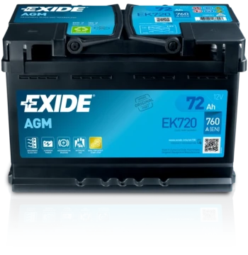EXIDE startovací baterie AGM 72Ah  (EK720)
