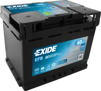 EXIDE startovací baterie EFB 60Ah  (EL600)