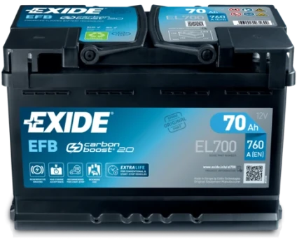 EXIDE startovací baterie EFB 70Ah  (EL700)