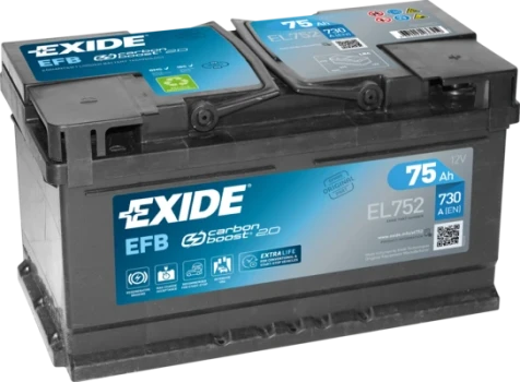 EXIDE startovací baterie EFB 75Ah  (EL752)