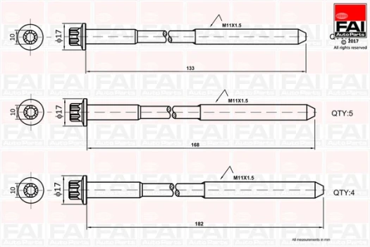 FAI AutoParts Sada šroubů hlavy válce  (B1058)