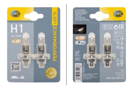 HELLA Zarovka, dalkovy svetlomet PERFORMANCE UP TO 60%  (8GH 223 498-214)
