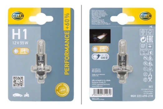 HELLA Zarovka, dalkovy svetlomet PERFORMANCE UP TO 60%  (8GH 223 498-218)