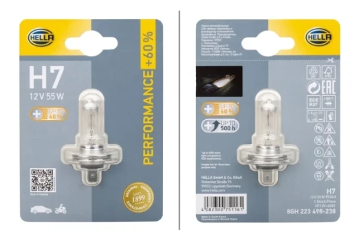 HELLA Zarovka, dalkovy svetlomet PERFORMANCE UP TO 60%  (8GH 223 498-238)