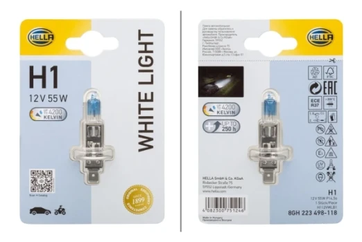 HELLA Zarovka, dalkovy svetlomet WHITE LIGHT UP TO 300h, UP TO 4200 KELVIN  (8GH 223 498-118)