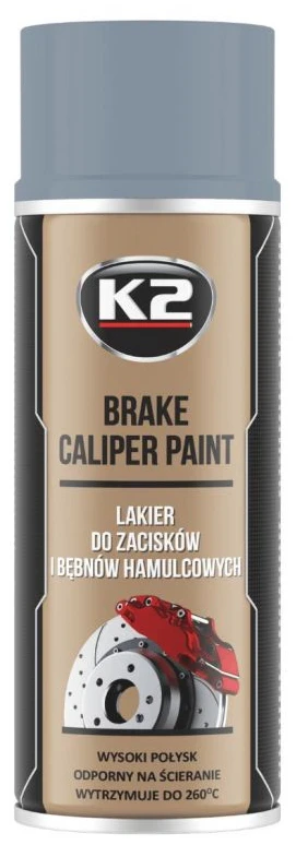 Barva na brzdové třmeny a brzdové bubny K2, 400 ml, stříbrná