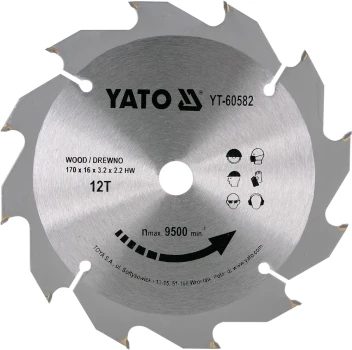 Kotouč na dřevo 170 x 16 mm 12z YT-60582