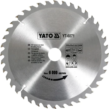 Kotouč na dřevo 250 x 30 mm 40z YT-6071