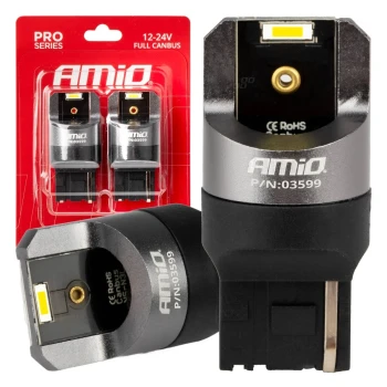 AMiO LED CANBUS PRO série 7440 W21W 2x1860SMD bílá 12/24V FULL CANBUS  | 03599