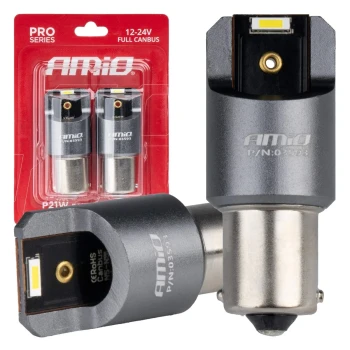 AMiO LED žárovky FULL CANBUS PRO BA15S P21W 2x1860SMD bílé12V 24V  | 03593