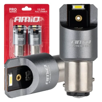 AMiO LED žárovky FULL CANBUS PRO BAY15D P21/5W 2x1860SMD bílé 12V 24V  | 03595