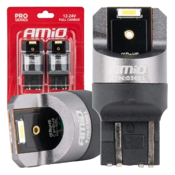 AMiO LED žárovky FULL CANBUS PRO W21/5W 2x1860 SMD bílé 12V 24V  | 03601
