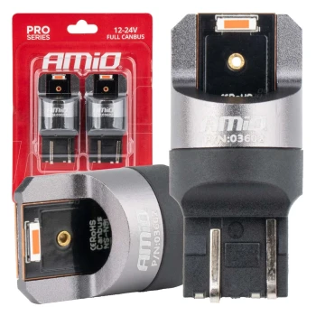 AMiO LED žárovky FULL CANBUS PRO W21/5W 2x1860 SMD červené 12V 24V  | 03602