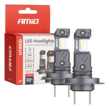 AMiO LED žárovky hlavního svícení Hybrid série H7 H18 6000K Canbus 60W  | 04115