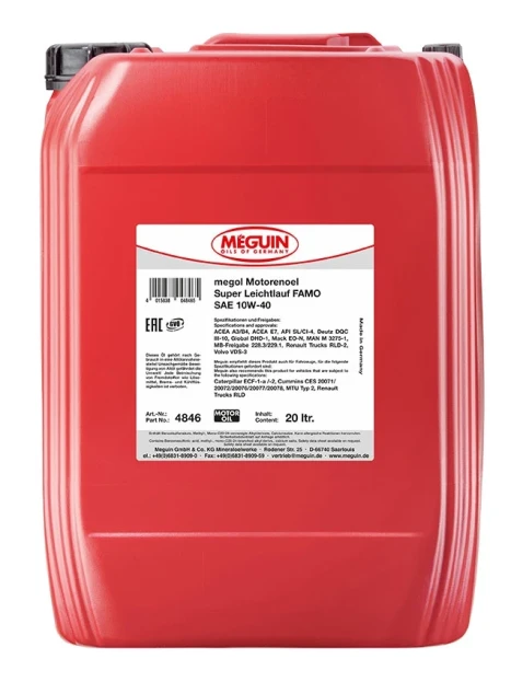 LIQUI MOLY Motorový olej megol super leichtlauf famo 10w-40 4846