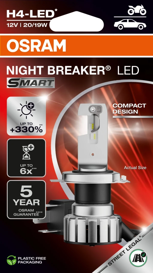 OSRAM Zarovka, dalkovy svetlomet NIGHT BREAKER® LED SMART H4  (64193DWNBSM-1HB)