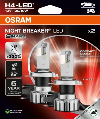 OSRAM Zarovka, dalkovy svetlomet NIGHT BREAKER® LED SMART H4  (64193DWNBSM-2HB)