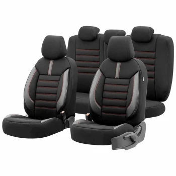 AMiO Sada autopotahů OTOM LIMITED 101 BLACK/RED 3-ZIP  | OT74047