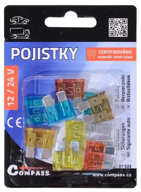 Pojistky nožové 10 ks 07522