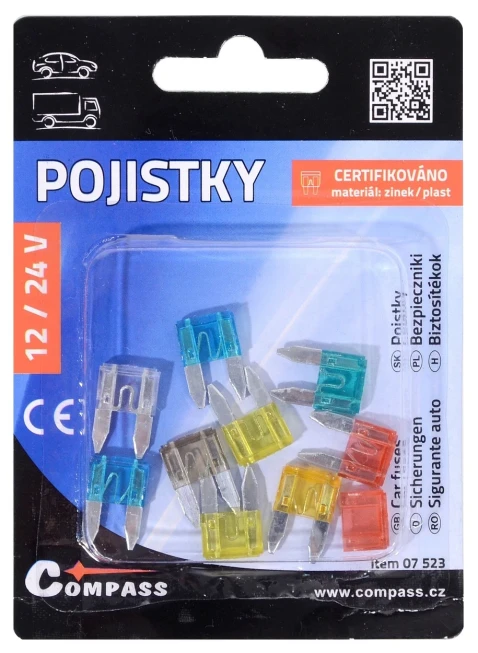 Pojistky nožové MINI 10 ks 07523