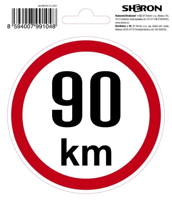 SHERON Samolepka - 90 km/h 6621003