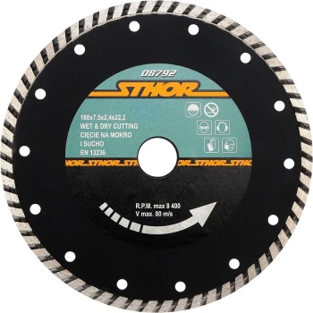 STHOR Kotouč řezný diamantový 180x7,5x2,4x22,2mm Turbo | 08792