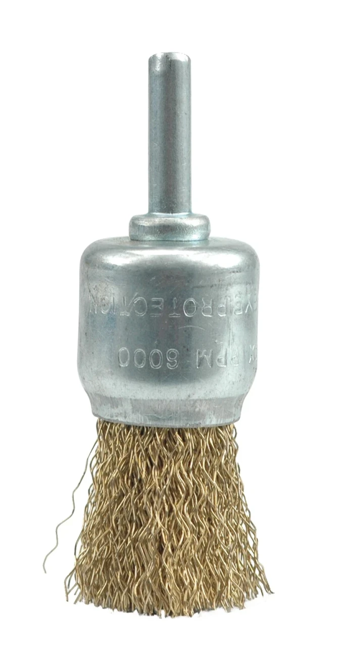 Kartáč drátěný čelní s nástavcem do vrtačky 24 mm pomosazený drát TO-06992