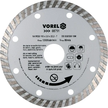 Kotouč řezný diamantový 115 x 22,2 x 2,0 mm turbo TO-08751