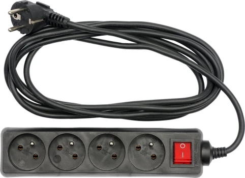 Kabel prodlužovací 3 m vypínač 4 zásuvky TO-72631