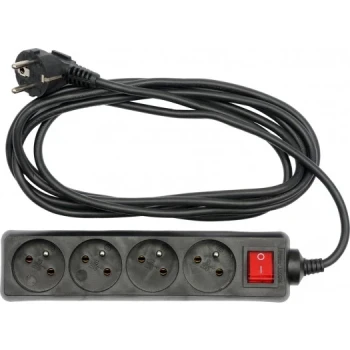 Kabel prodlužovací 5 m vypínač 4 zásuvky TO-72632