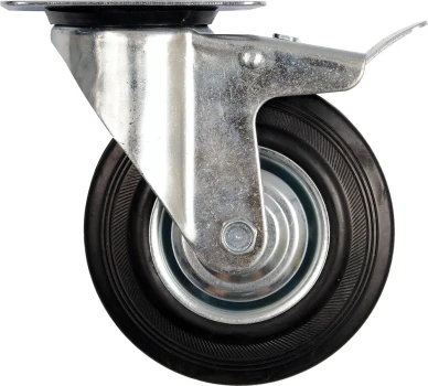 Kolečko otočné s brzdou, gumové 40kg 75/23/97mm TO-87321