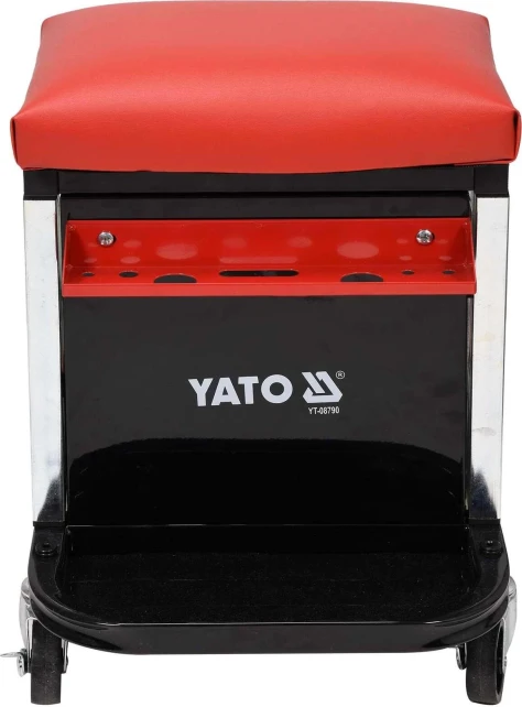 Yato YT-08790 – dílenský vozík, ocel, černá/červená, 2 zásuvky, 150 kg, 4 kola, 470 mm