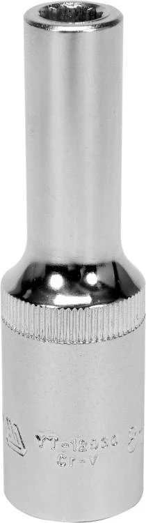 Yato YT-12930, 12bodová hlavice, 25,4 / 2 mm (1/2), chrom, šedá, 77 mm