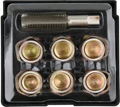 Sada na opravu závitu vypouštěcí zátky olejové vany YATO M11x1,5 mm, 7 dílů