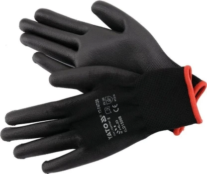 YATO YT-74728 Bezpečnostní pracovní rukavice, černé, nylon/polyuretan, 1 ks